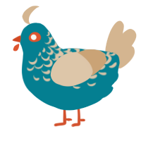 A sea and beige chicken with a half-lace pattern