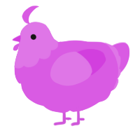 A orchid chicken with a head pattern