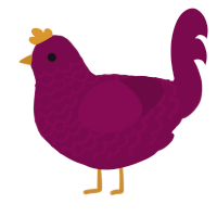 A wine chicken with a lace pattern