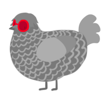 A brown and orchid chicken with a lace pattern