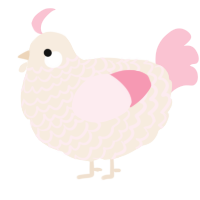 A cream and rose chicken with a lace pattern