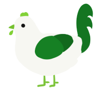 A white and leaf chicken
