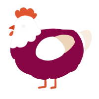A maroon and cream chicken with a head pattern