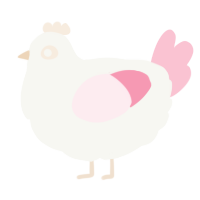 A white and rose chicken