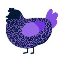 A tumblr and blurple chicken with a double-lace pattern