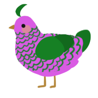 A orchid and leaf chicken with a lace pattern