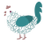 top surgery, a white and teal chicken with a double-lace pattern