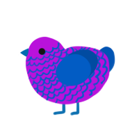 (unnamed), a amethyst and ultramarine chicken with a lace pattern