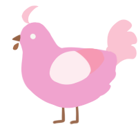 A pink and rose chicken