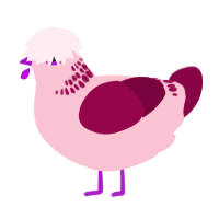A rose and maroon chicken with a neck-band pattern