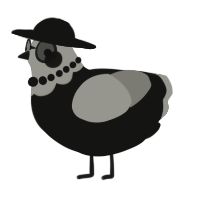 A black and ash chicken with a head pattern