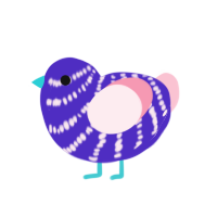 (unnamed), a indigo and rose chicken with a bar pattern