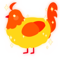 A honey and vermilion chicken with a head pattern