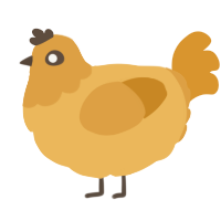 A honey and orange chicken with a head pattern