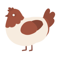 A cream and russet chicken with a head pattern