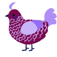 A wine and lilac chicken with a lace pattern