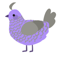 A lilac and ash chicken with a lace pattern