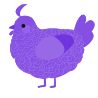 A blurple chicken with a double-lace pattern
