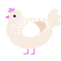 A cream chicken with a half-lace pattern