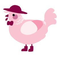 A rose chicken with a neck-band pattern