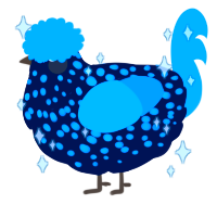 A tumblr and sky chicken with a speckle pattern