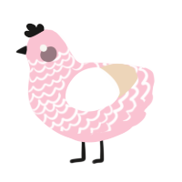 A rose and cream chicken with a lace pattern