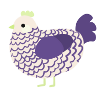 A cream and overcast chicken with a lace pattern