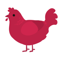 A crimson chicken with a neck-band pattern