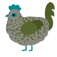 A ash and olive chicken with a speckle pattern