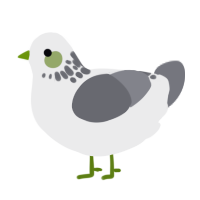A black and ash chicken with a neck-speckle pattern