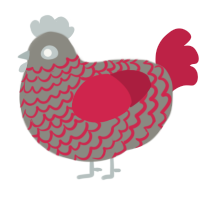 A ash and crimson chicken with a lace pattern