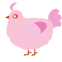 A rose and pink chicken with a lace pattern