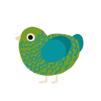 (unnamed), a chartreuse and teal chicken with a lace pattern