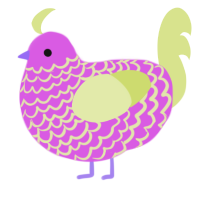 A orchid and lemon chicken with a lace pattern