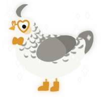 A white and ash chicken with a half-lace pattern