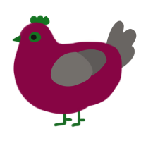 A maroon and grey chicken