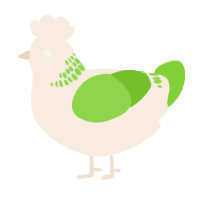 A cream and grass chicken with a neck-band pattern
