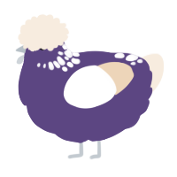 A overcast and cream chicken with a neck-speckle pattern