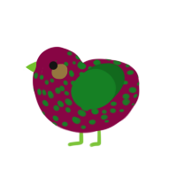 (unnamed), a maroon and leaf chicken with a speckle pattern