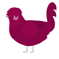 A maroon chicken with a head pattern