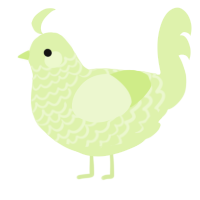 A apple chicken with a lace pattern