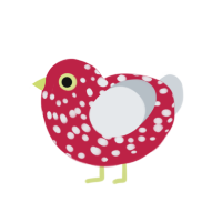 (unnamed), a crimson and mist chicken with a speckle pattern