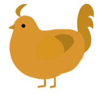 A orange and ochre chicken