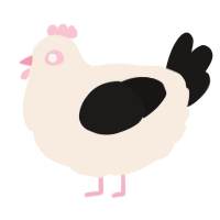 A cream and sable chicken