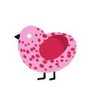 (unnamed), a pink and crimson chicken with a speckle pattern