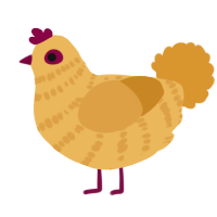 A honey and orange chicken with a bar pattern