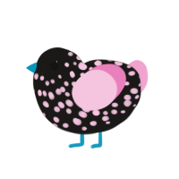 Pink Robin, a sable and pink chicken with a speckle pattern