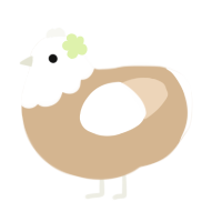 A beige and cream chicken with a head pattern