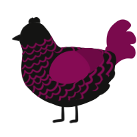A black and wine chicken with a lace pattern
