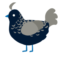 A tumblr and ash chicken with a half-lace pattern